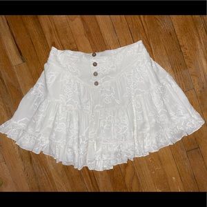 White Flowy Mini Skirt